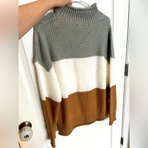 Grey, White and Brown Sweater